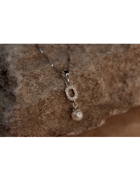 Con.c/ perla cultivada 5.6 mm c/0 zirc rodinado