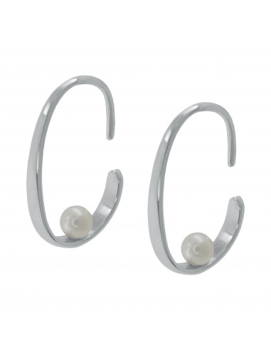Torn tipo aro oval c/perla de 4 mm