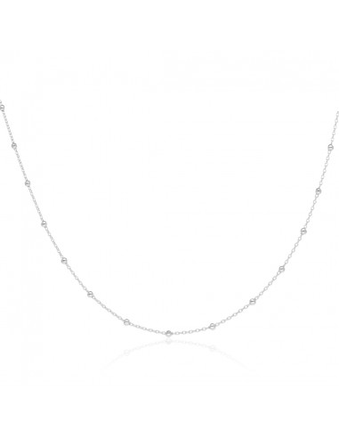 Collar c/bolitas finas 2mm x 45cm Ag