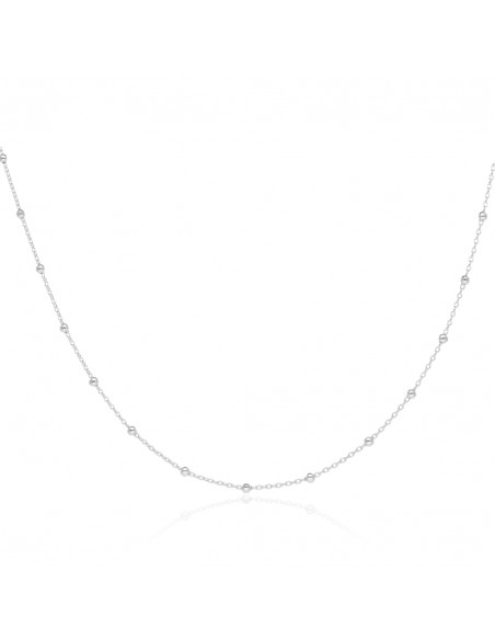 Collar c/bolitas finas 2mm x 45cm Ag