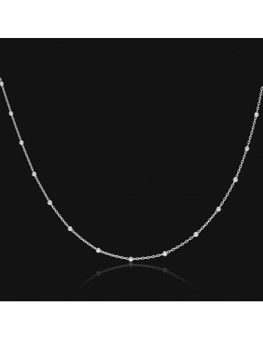 Collar c/bolitas finas 2mm x 45cm Ag