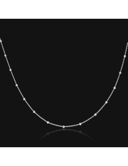 Collar c/bolitas finas 2mm x 45cm Ag