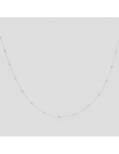 Collar c/bolitas finas 2mm x 45cm Ag