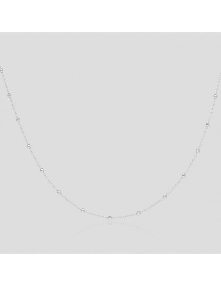 Collar c/bolitas finas 2mm x 45cm Ag