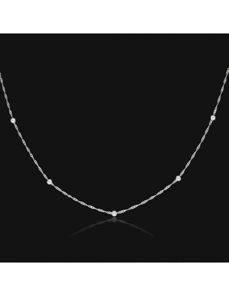 Collar con singapur y bolitas x 45 cm