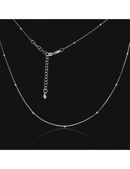 Collar fino c/bolitas 1.80mm x 42cm mas extencion