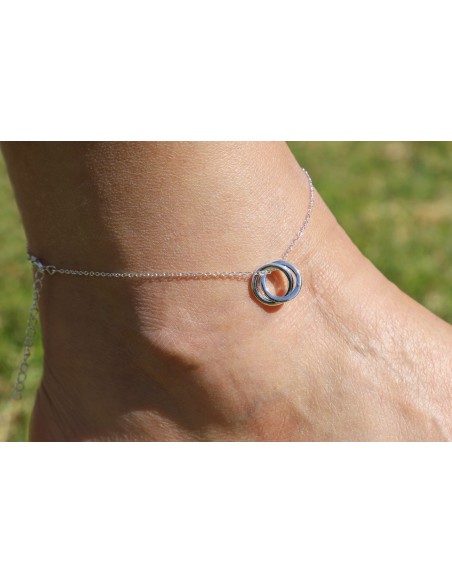Tobille con 2 aros pasantes