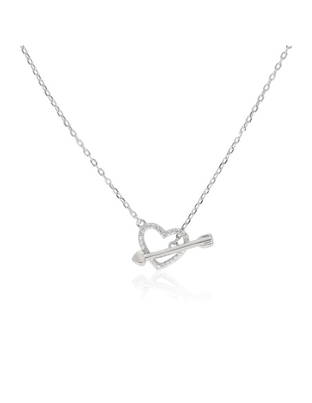 Conj. tipo collar corazon c/cierre flecha rodinado