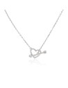 Conj. tipo collar corazon c/cierre flecha rodinado