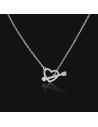 Conj. tipo collar corazon c/cierre flecha rodinado