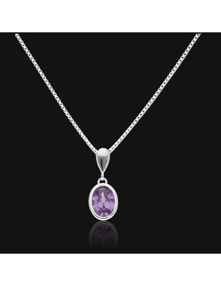 Conj. dije oval 6MM lila