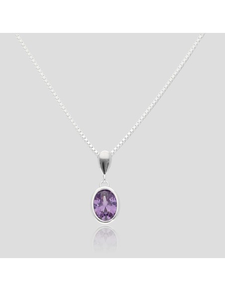 Conj. dije oval 6MM lila