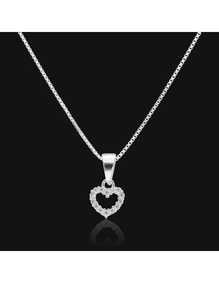 Conj c/dije con corazon c/piedras