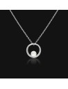 Collar minimalista c/perla cultivada 6-6.5 rodinado