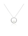 Collar minimalista c/perla cultivada 6-6.5 rodinado