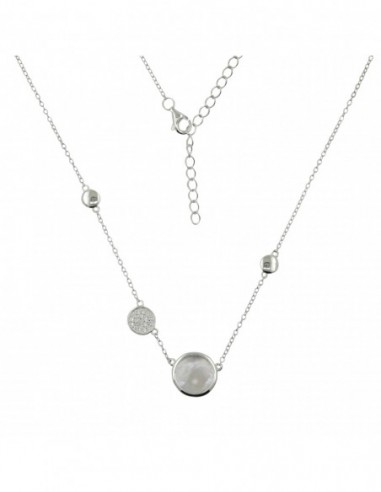 Collar c/redondo nacar y piedra