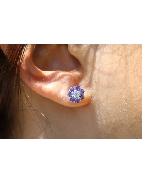 Torn flor grande c/viol y blanco