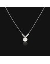 Collar perla de cultivo de rio de 7.70mm  y bolitas d/plata rodinado