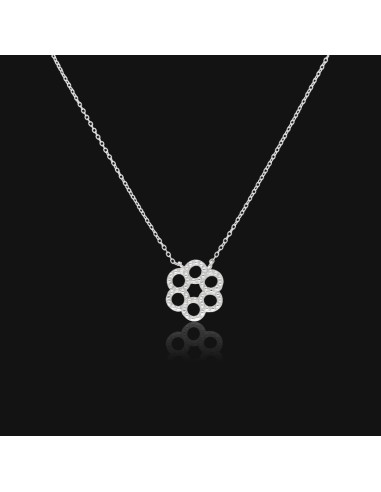 Collar c/dije flor de aros fina rodinado