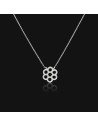 Collar c/dije flor de aros fina rodinado