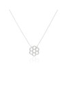 Collar c/dije flor de aros fina rodinado