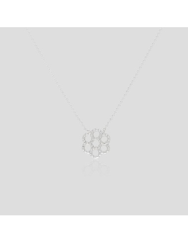 Collar c/dije flor de aros fina rodinado