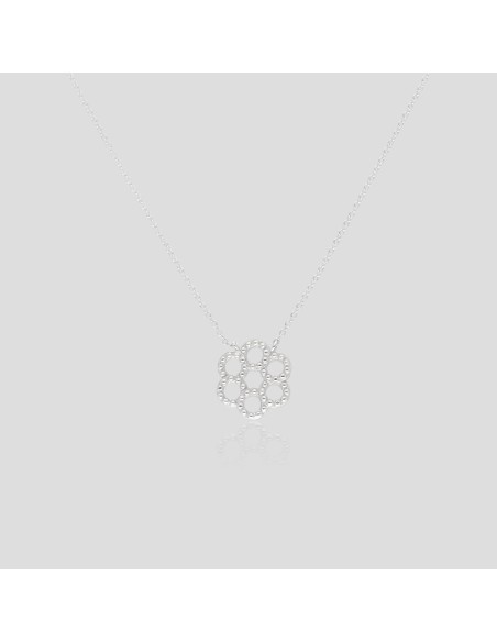 Collar c/dije flor de aros fina rodinado