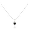 Conj. corazon c/piedra negra y zc