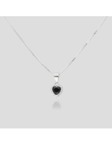 Conj. corazon c/piedra negra y zc