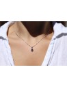 Conj. corazon c/piedra negra y zc