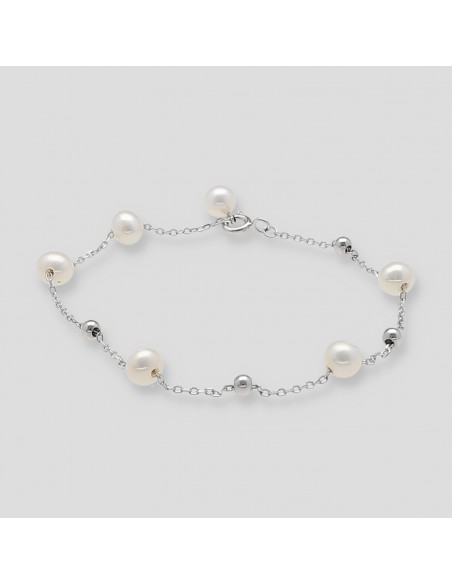 Pul. perlas cult. de rio y bolitas 19 cm