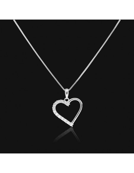 Conj corazon grande calado c/piedras
