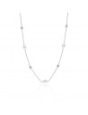 Collar c/5 perlas de cultivo de rio de 7  eng/ing rodinado