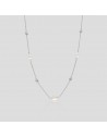Collar c/5 perlas de cultivo de rio de 7  eng/ing rodinado