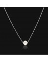 Collar perla de cultivo de rio pasante rodinado  7.5MM