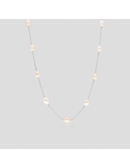 Collar c/11 perlas cultivo de rio 7.2mm