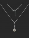 Collar dije barrita c/perla de rio de 8 mm