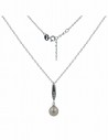 Collar dije barrita c/perla de rio de 8 mm