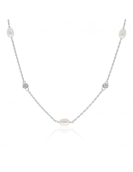 Collar perlas de cultivo de rio 5.5 mm zc eng/ing rodinado