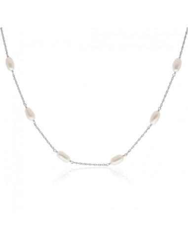 Collar c/11 perlas de rio 5.5mm rodinado