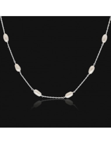 Collar c/11 perlas de rio 5.5mm rodinado