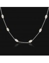 Collar c/11 perlas de rio 5.5mm rodinado