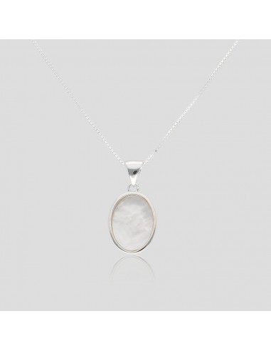 Conj c/dije oval en nacar 18 mm x 12 mm