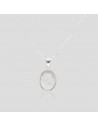 Conj c/dije oval en nacar 18 mm x 12 mm