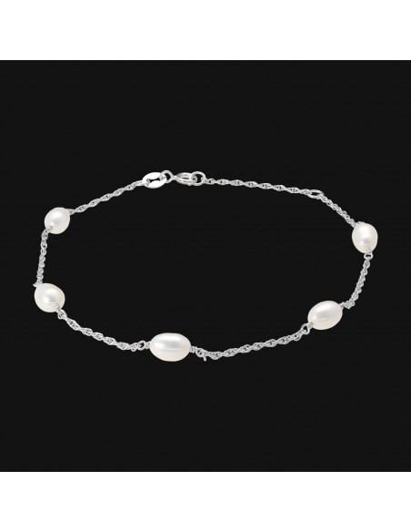 Pul. cadena c/5 Perlas 21.5cm