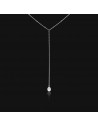 Collar corbatero con perla de rio natural 40 + 5cm