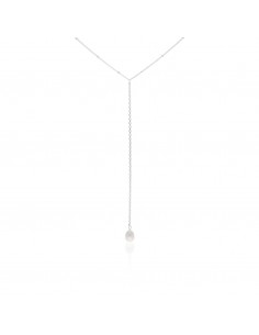 Collar corbatero con perla...