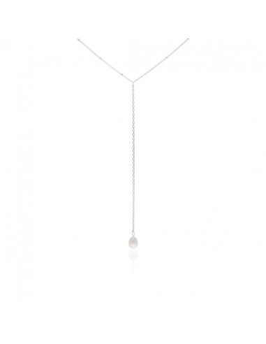 Collar corbatero con perla de rio...