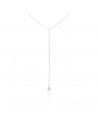 Collar corbatero con perla de rio natural 40 + 5cm