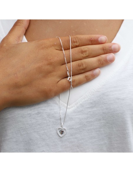Conj c/dije corazon c/piedras y coraz encentro